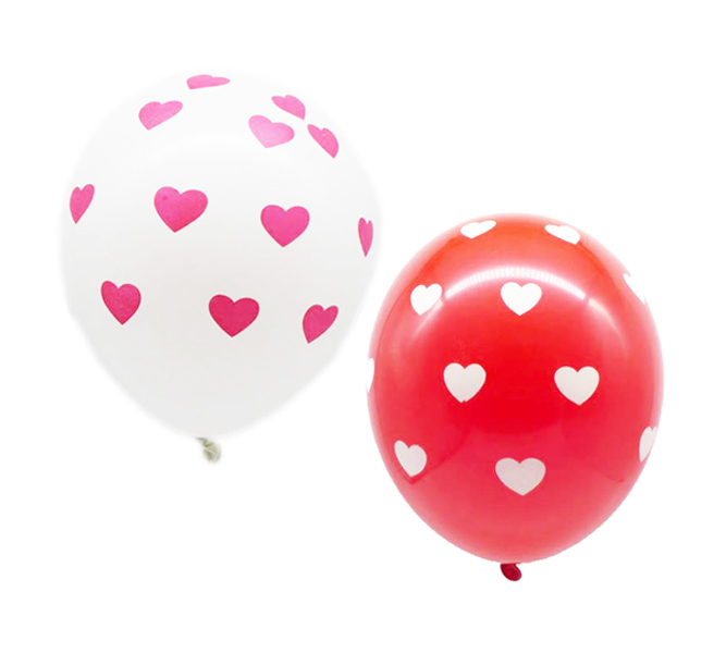 Hearts Around Helium Latex Balloon